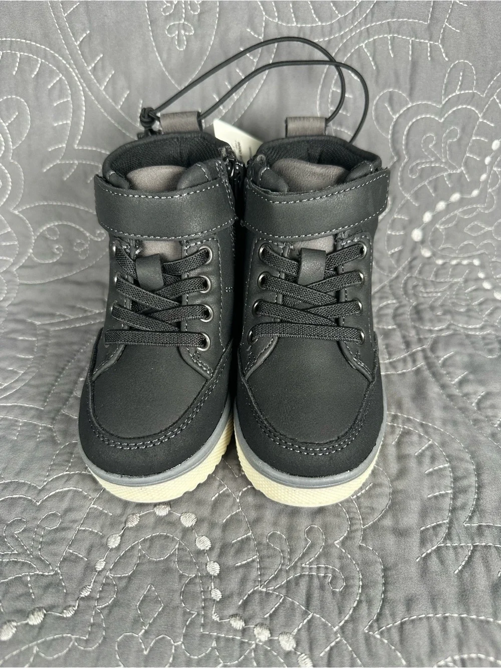 Thereabouts Toddler Boys Black Lil Asher Flat Heel Boots NWT Size Toddler 6